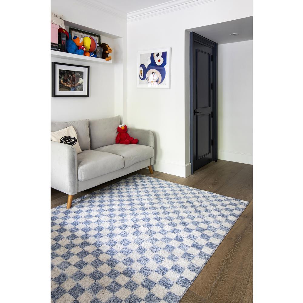 Contemporary Rectangle Area Rug, Blue, 7'10" X 10'. Picture 10