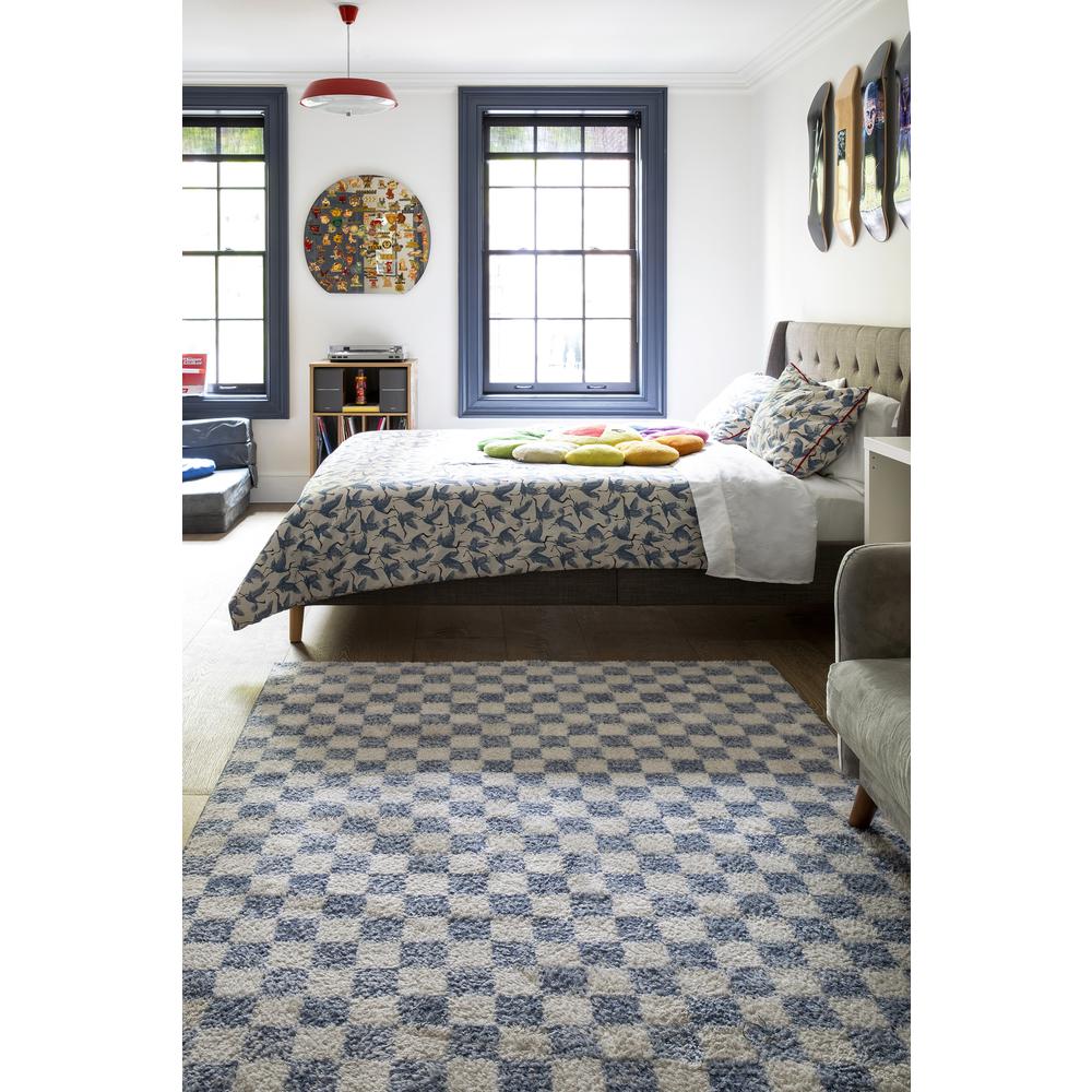 Contemporary Rectangle Area Rug, Blue, 7'10" X 10'. Picture 13