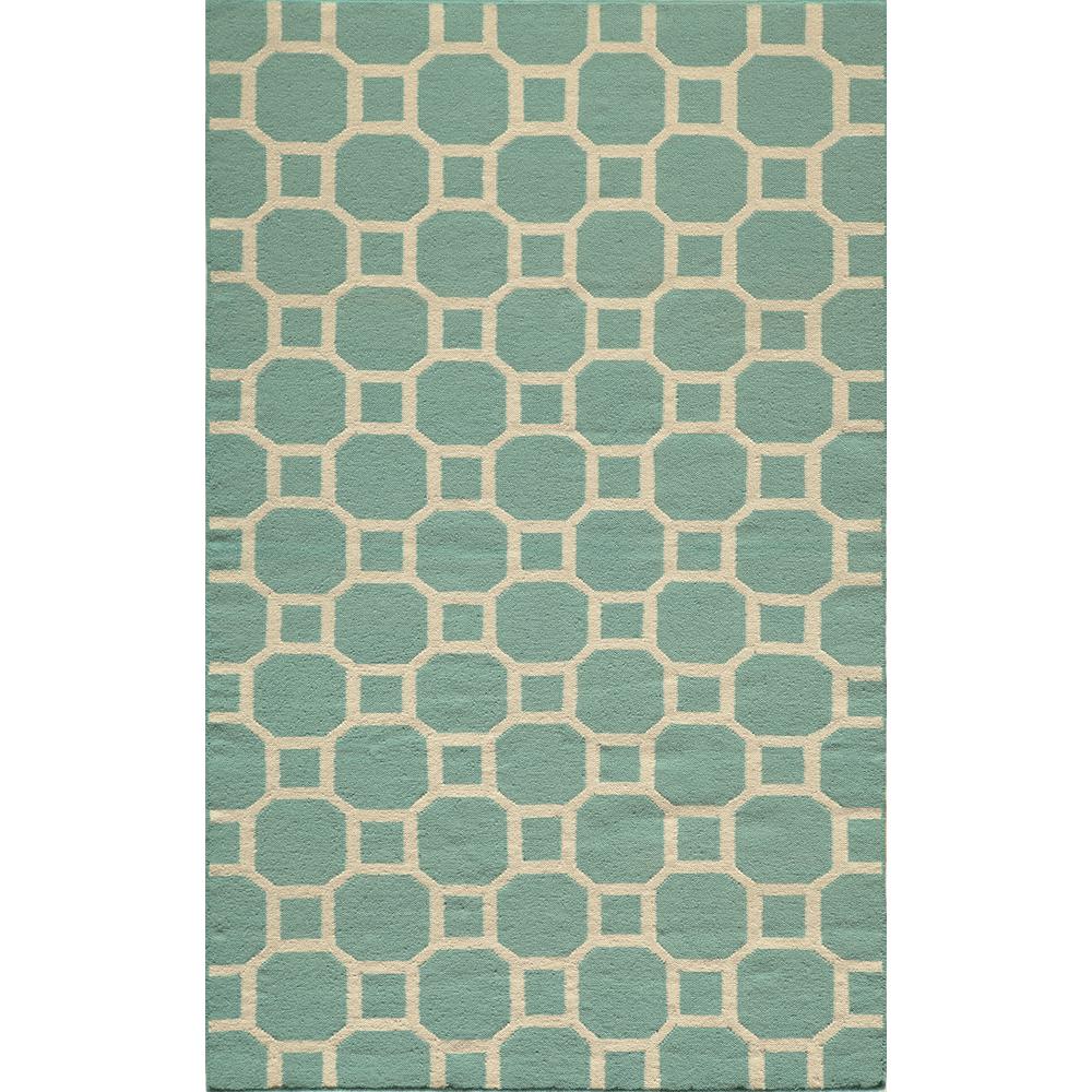 Contemporary Rectangle Area Rug, Aqua, 3'6" X 5'6". Picture 1