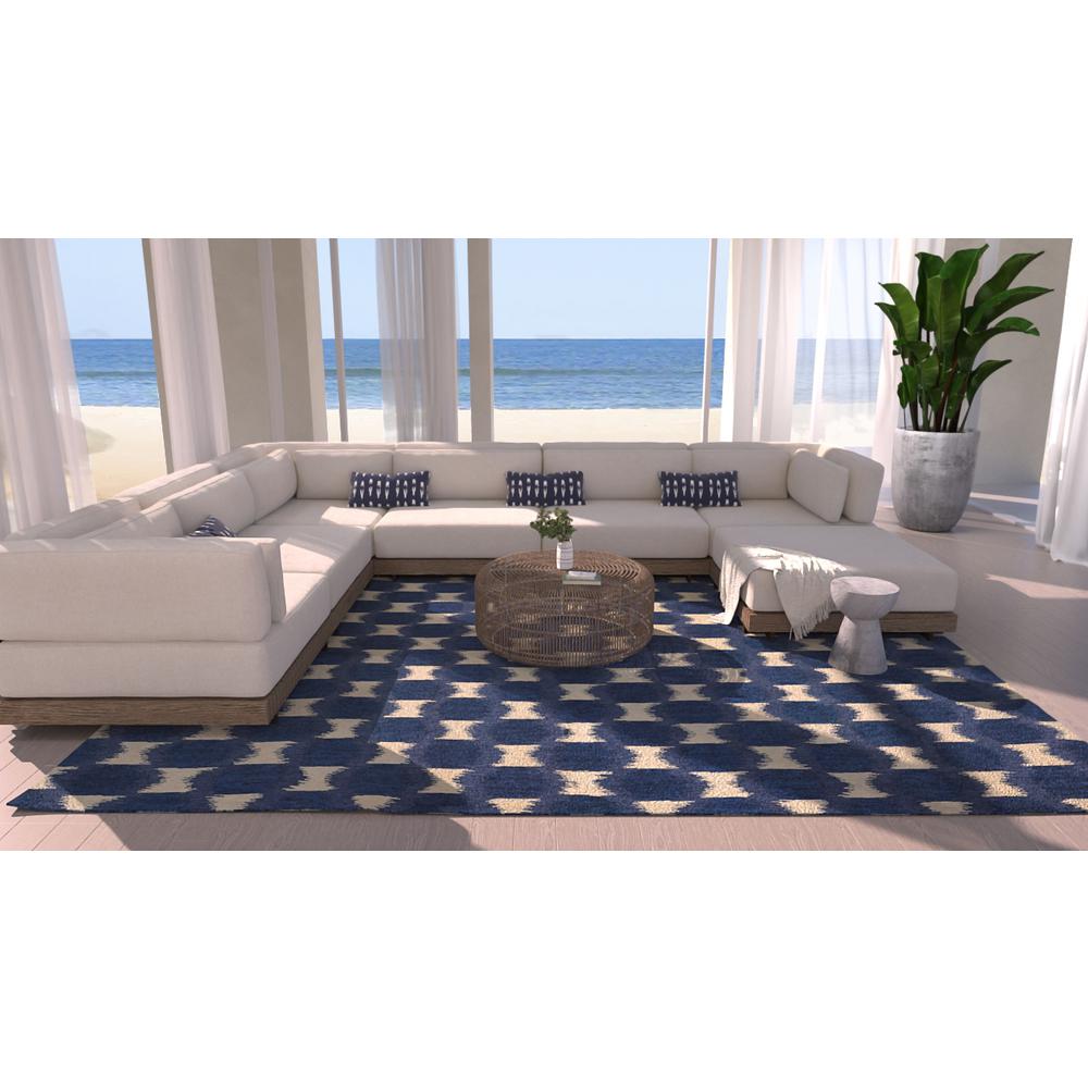 Transitional Runner Area Rug, Navy, 2'6" X 8' Runner. Picture 12