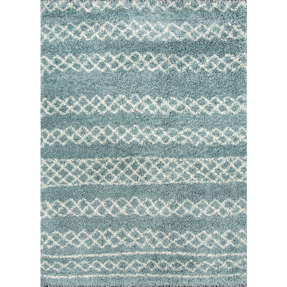 Contemporary Runner Area Rug, Blue, 2'3" X 7'6" Runner. Picture 1