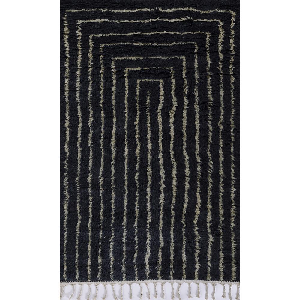 Contemporary Rectangle Area Rug, Navy, 2' X 3'. Picture 1