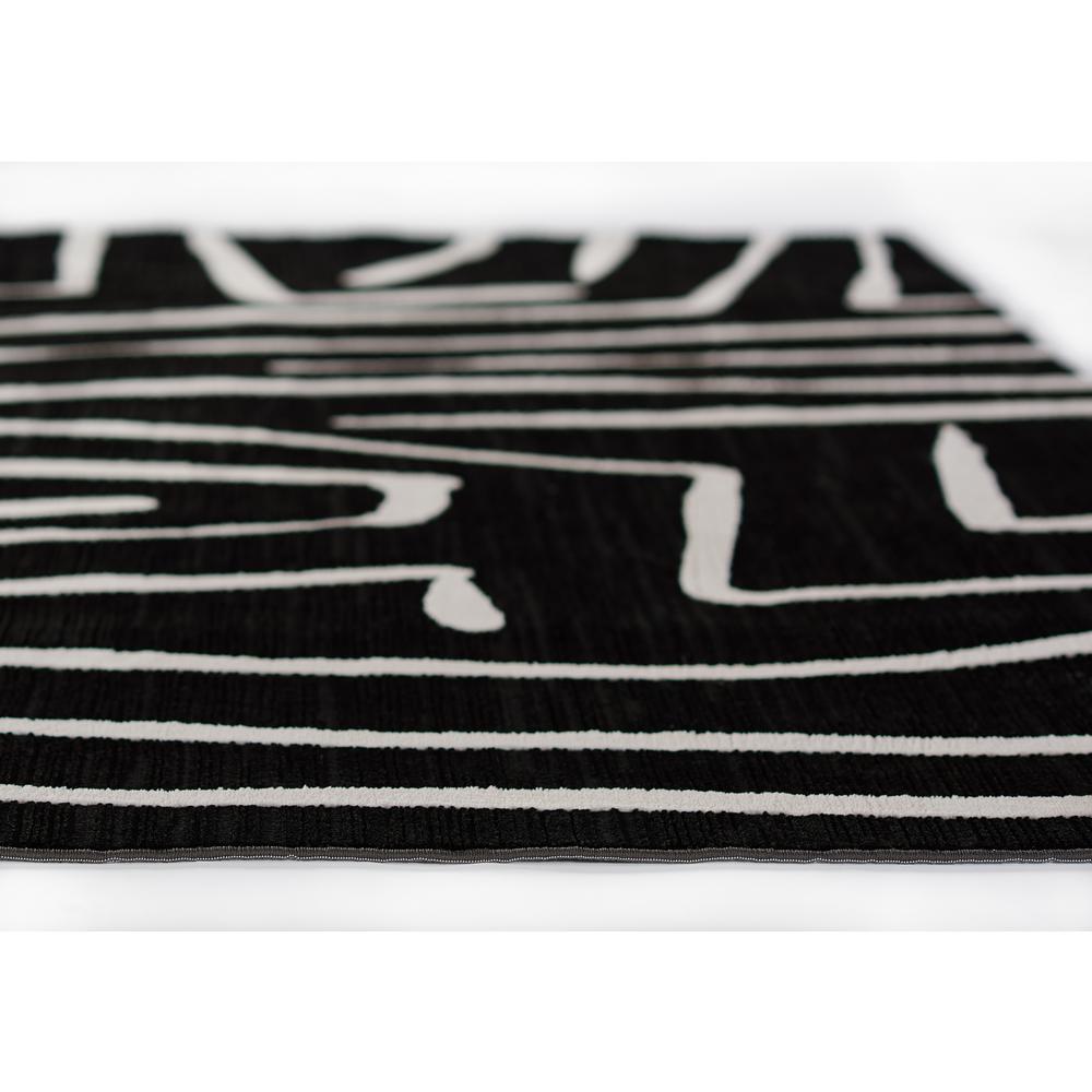 Contemporary Runner Area Rug, Black, 2'3" X 7'6" Runner. Picture 6
