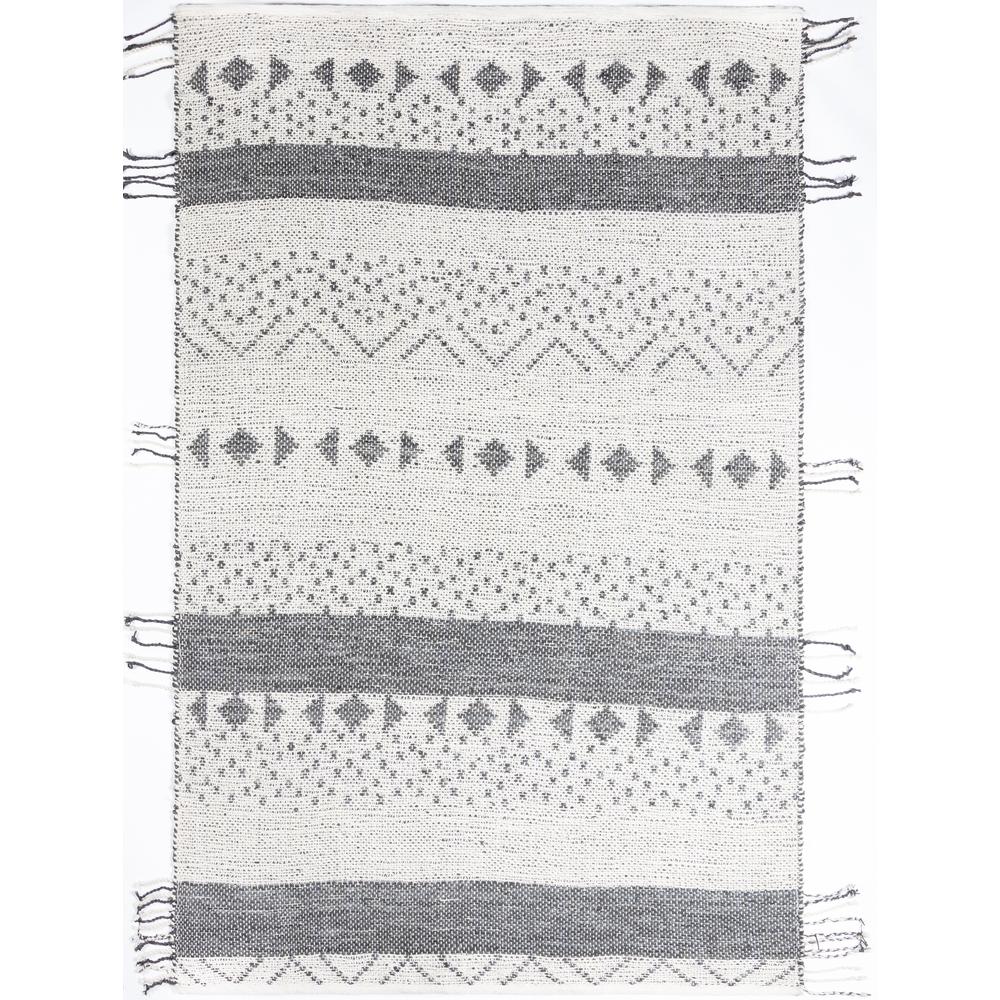 Contemporary Rectangle Area Rug, Black, 3'9" X 5'9". Picture 1