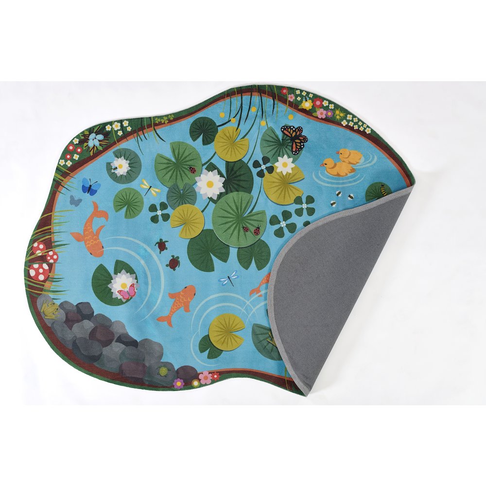 Playground Pond Blue Kid Rug 6' X 8'2". Picture 3