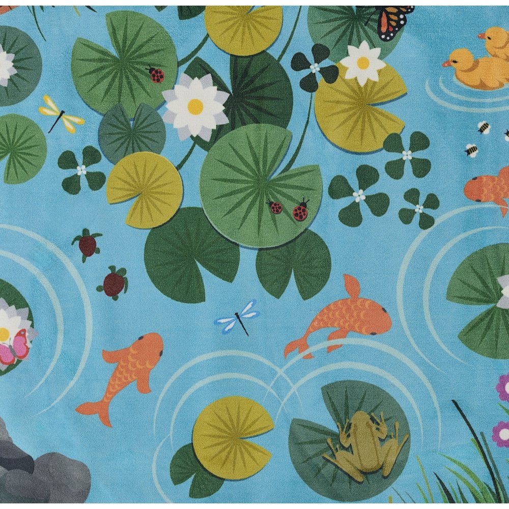 Playground Pond Blue Kid Rug 6' X 8'2". Picture 6