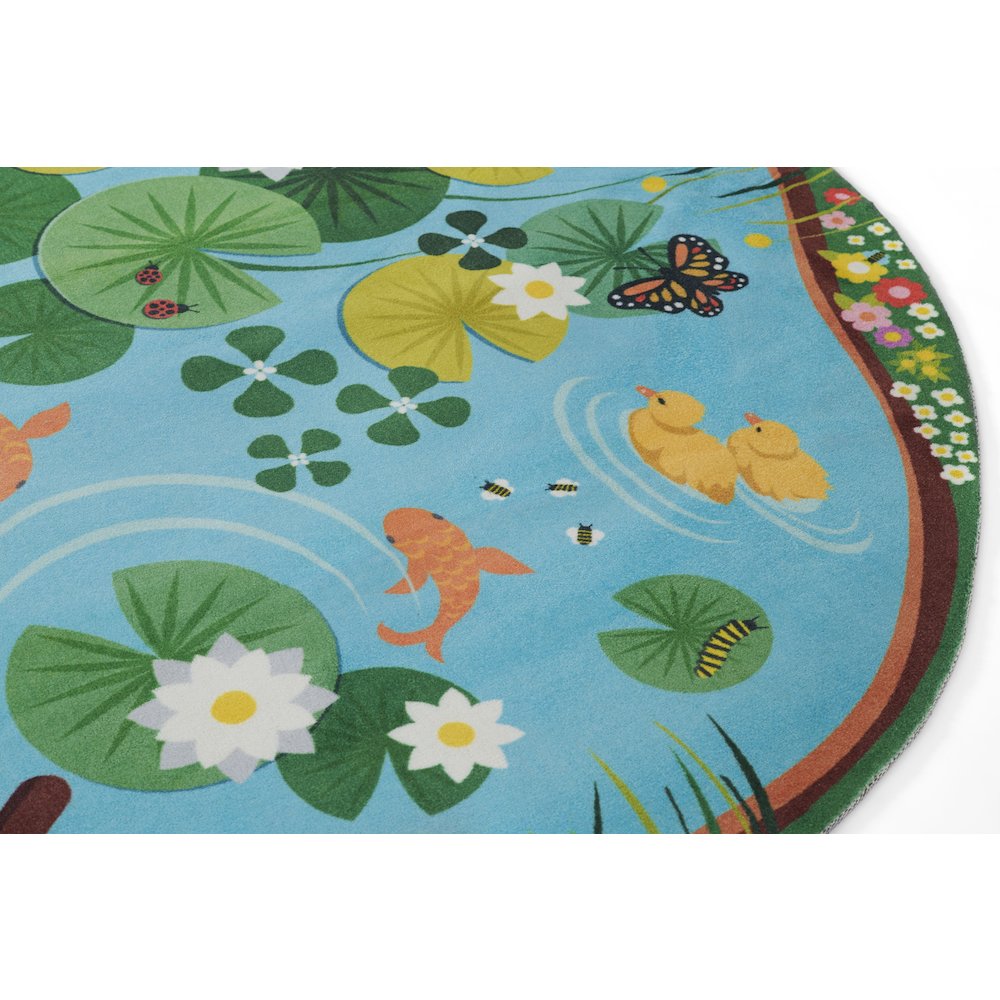 Playground Pond Blue Kid Rug 6' X 8'2". Picture 7