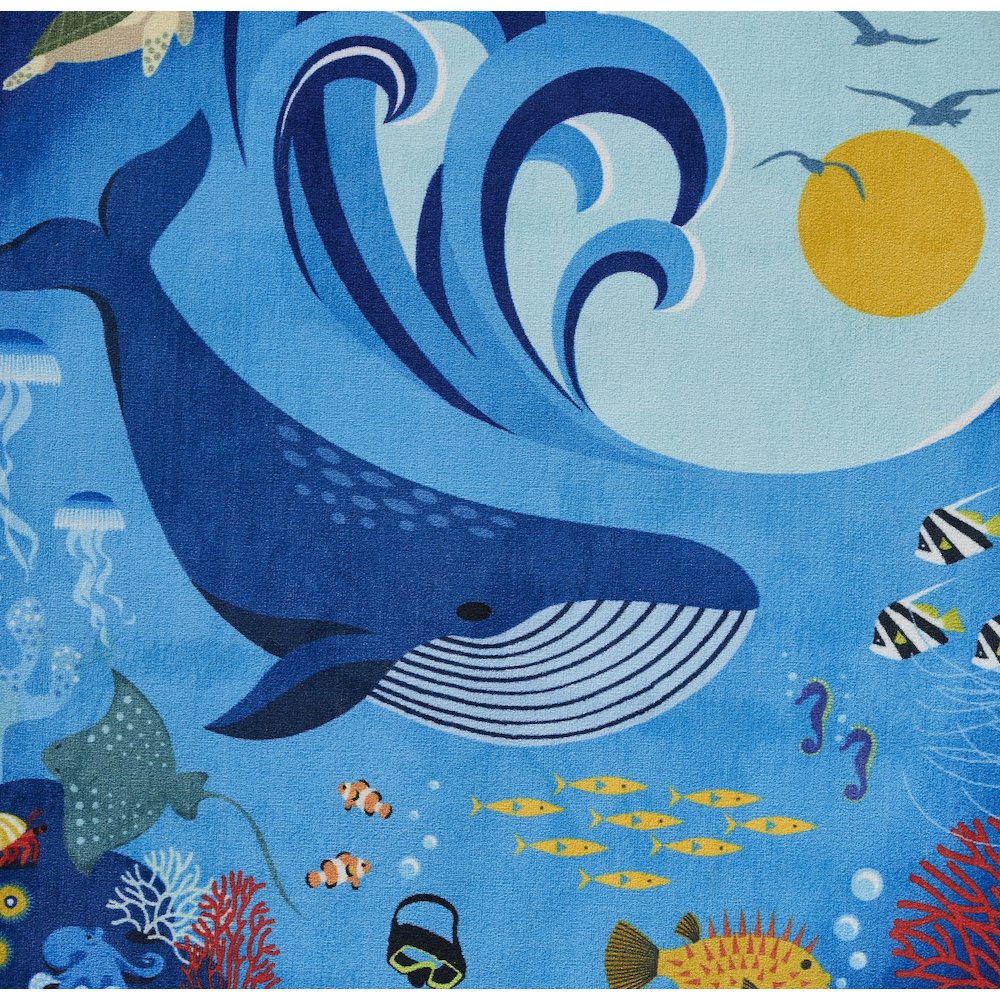 Playground Ocean Blue Kid Rug 6' X 6' Round. Picture 7