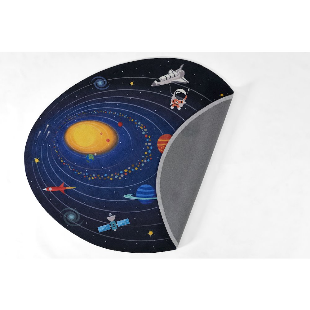 Playground Space Blue Kid Rug 6' X 6'8". Picture 3