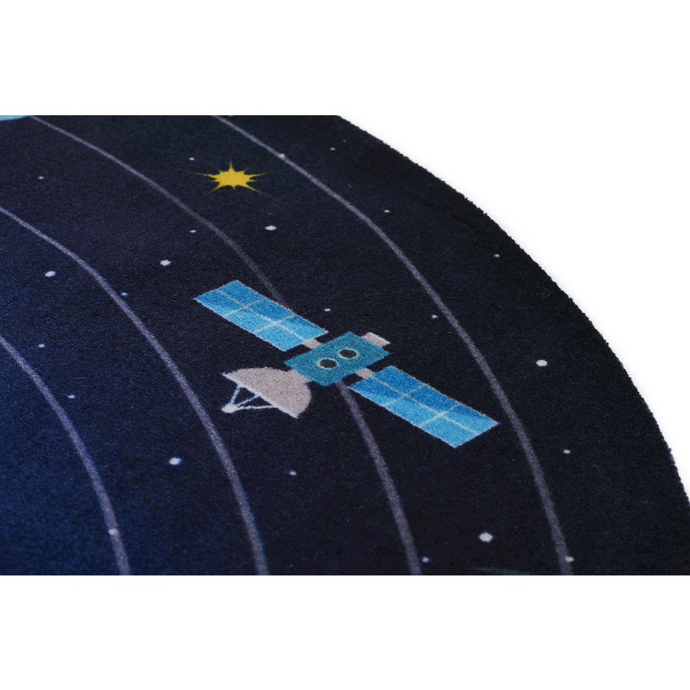 Playground Space Blue Kid Rug 6' X 6'8". Picture 7