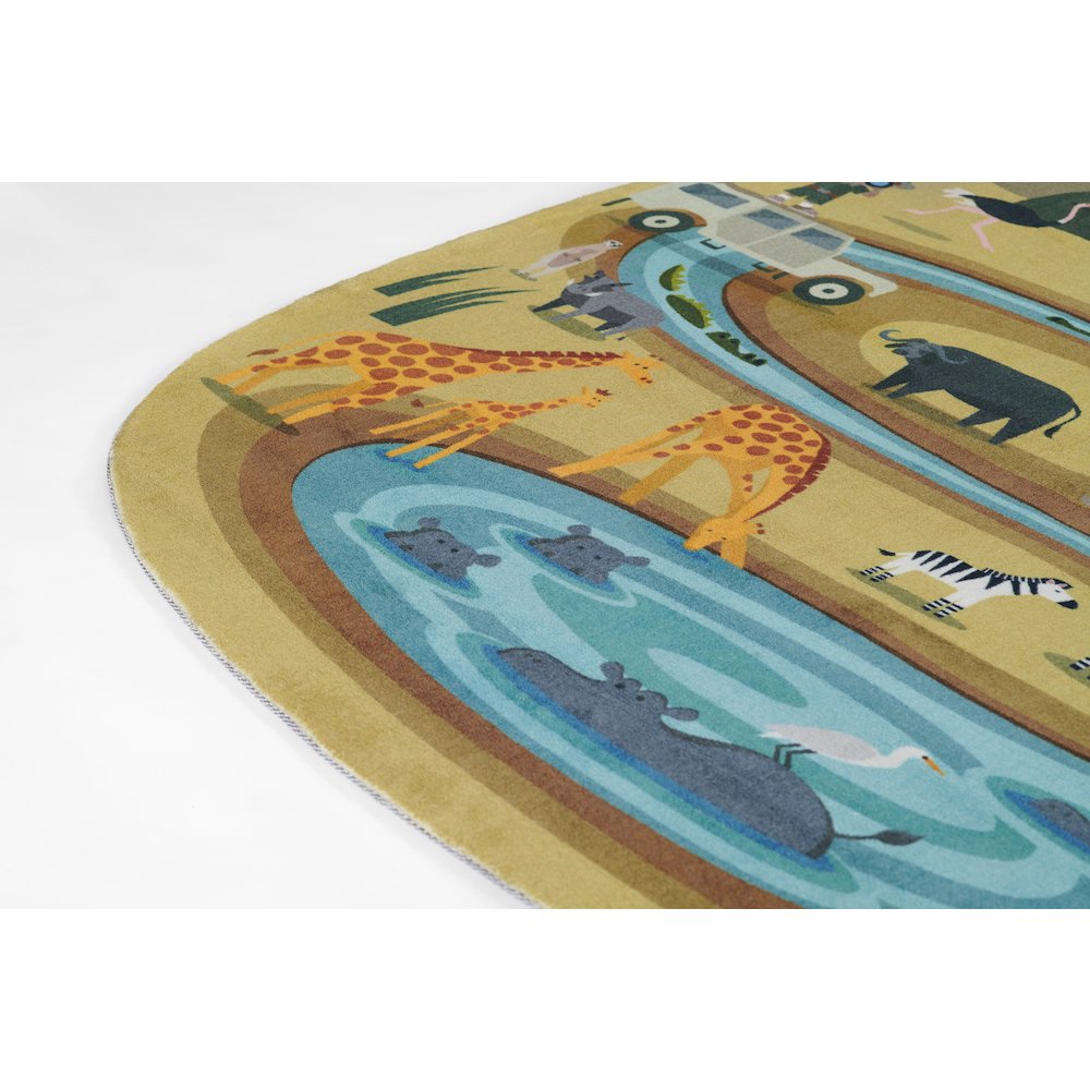 Playground Safari Multi Kid Rug 6' X 6'8". Picture 5