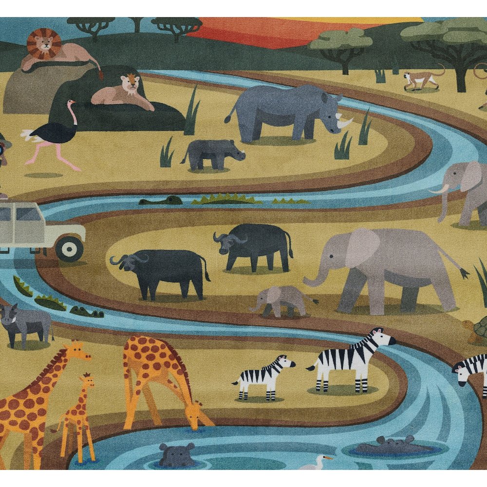 Playground Safari Multi Kid Rug 6' X 6'8". Picture 6
