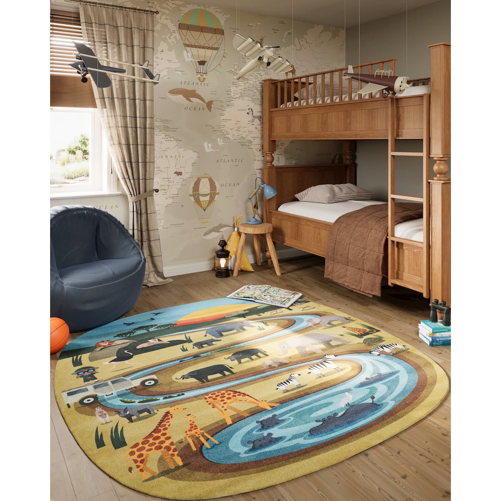 Playground Safari Multi Kid Rug 6' X 6'8". Picture 9