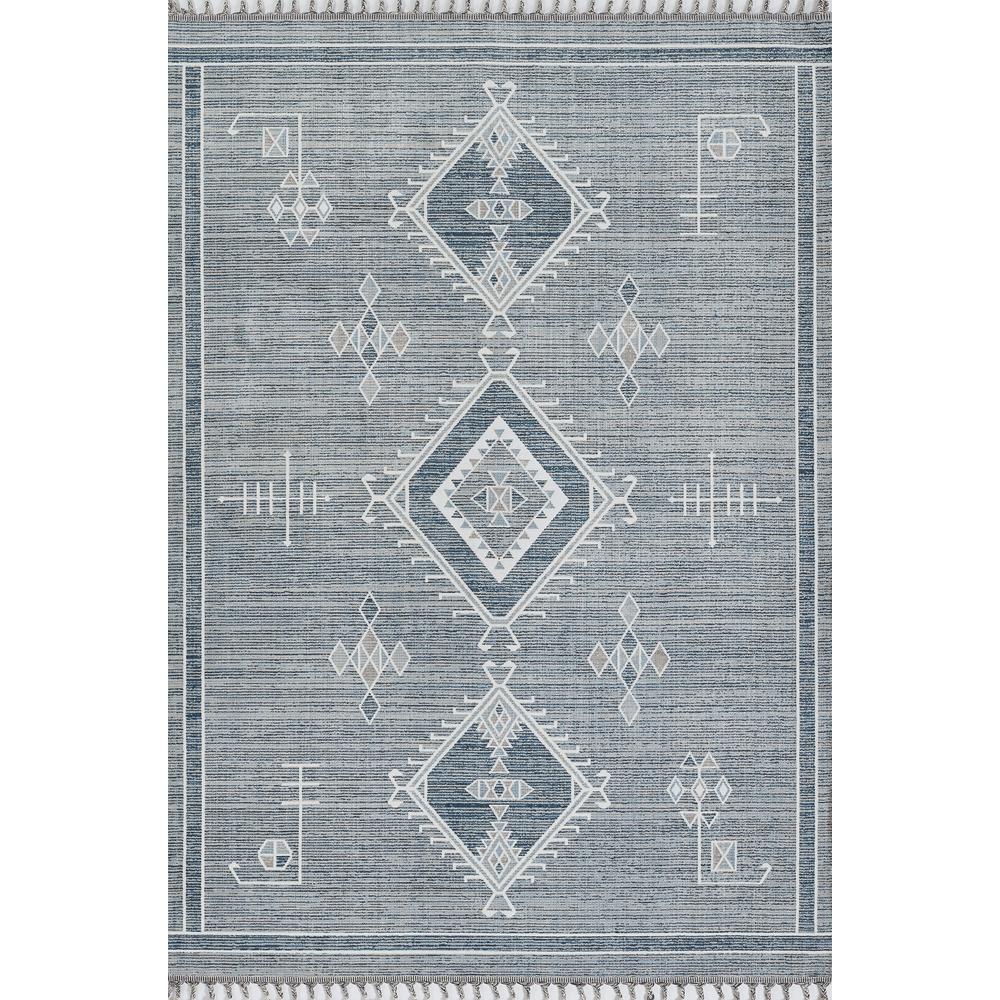 Contemporary Rectangle Area Rug, Blue, 5'3" X 7'6". Picture 1