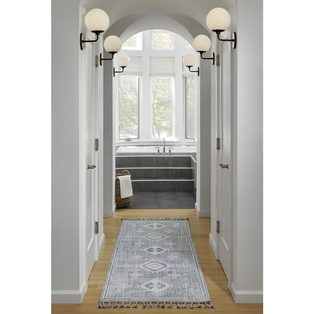 Contemporary Rectangle Area Rug, Blue, 5'3" X 7'6". Picture 11