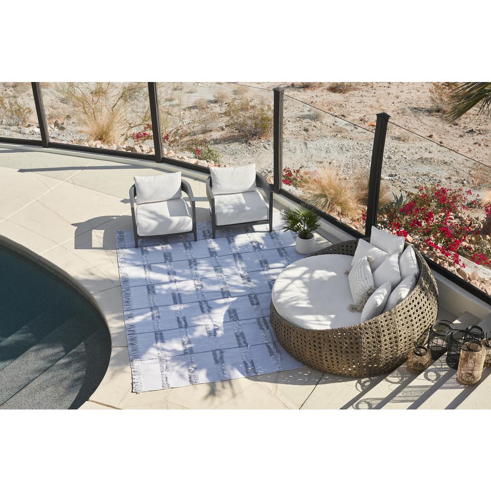 Contemporary Runner Area Rug, Blue, 2'3" X 8' Runner. Picture 8