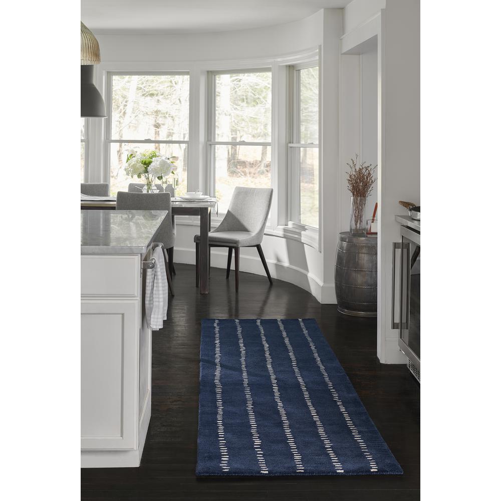 Contemporary Runner Area Rug, Navy, 2'6" X 8' Runner. Picture 13