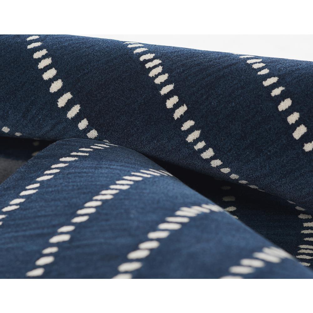 Contemporary Runner Area Rug, Navy, 2'6" X 8' Runner. Picture 6