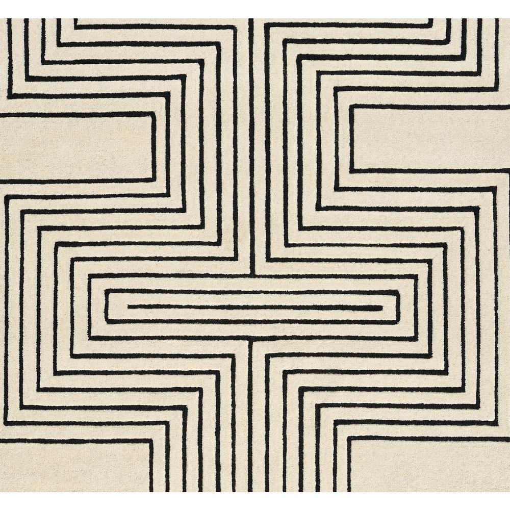 Contemporary Runner Area Rug, White, 2'6" X 8' Runner. Picture 8