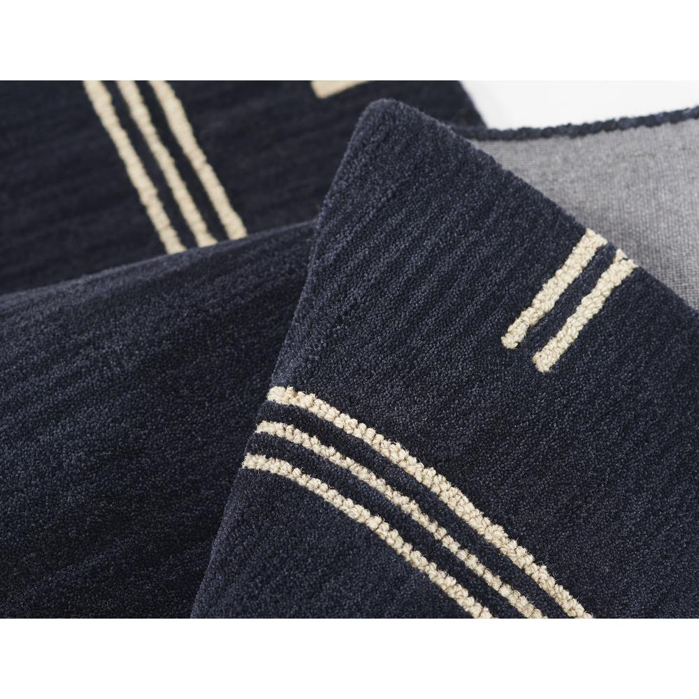 Contemporary Runner Area Rug, Navy, 2'6" X 8' Runner. Picture 7