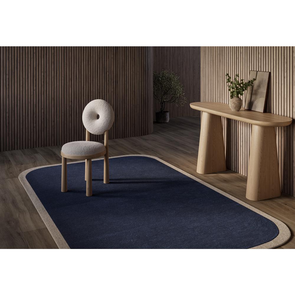 Contemporary Runner Area Rug, Navy, 2'6" X 8' Runner. Picture 10