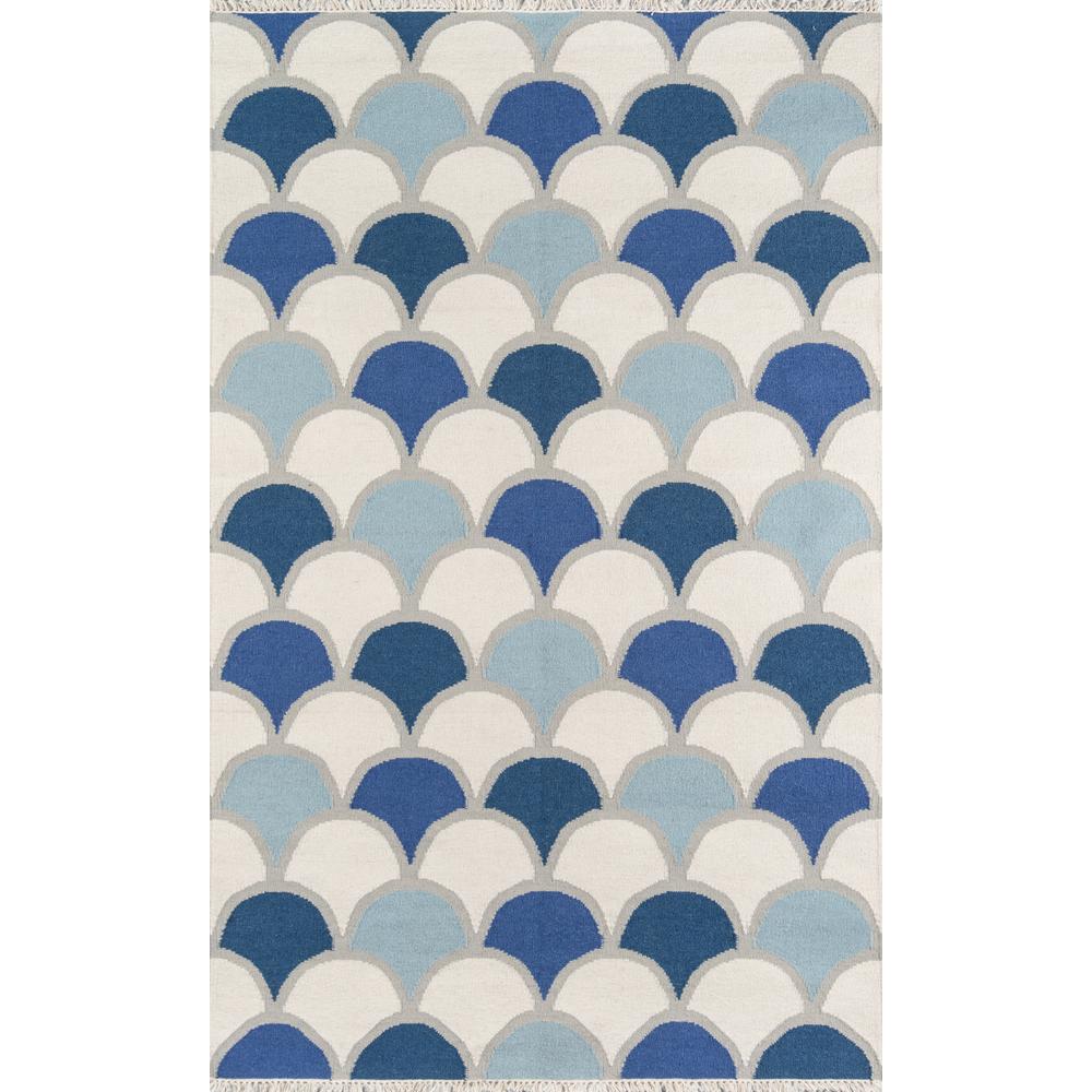 Contemporary Runner Area Rug, Blue, 2'3" X 8' Runner. Picture 1