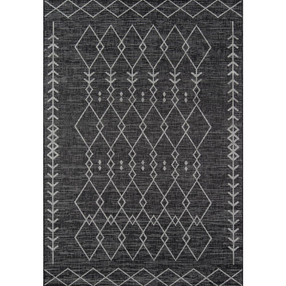 Contemporary Runner Area Rug, Charcoal, 2'7" X 7'6" Runner. Picture 1