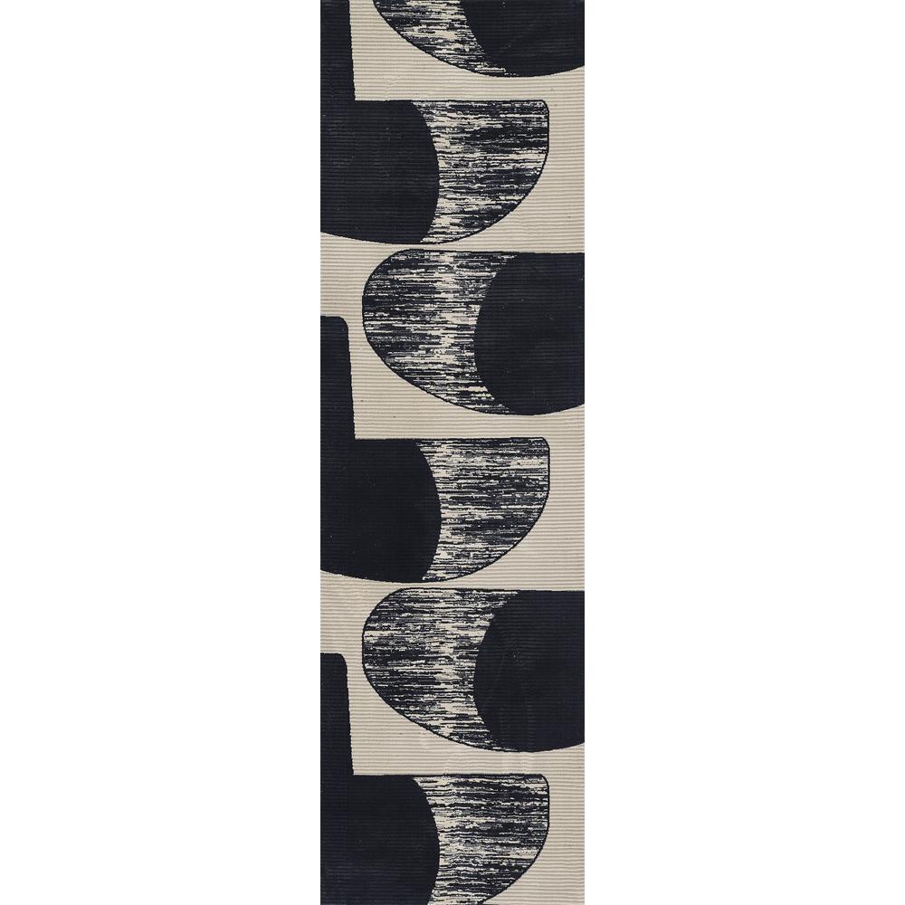 Contemporary Runner Area Rug, Ivory, 2'3" X 7'6" Runner. Picture 5
