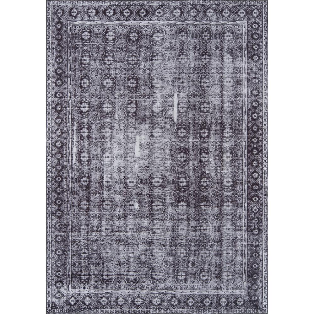 Traditional Rectangle Area Rug, Charcoal, 3' X 5'. Picture 1