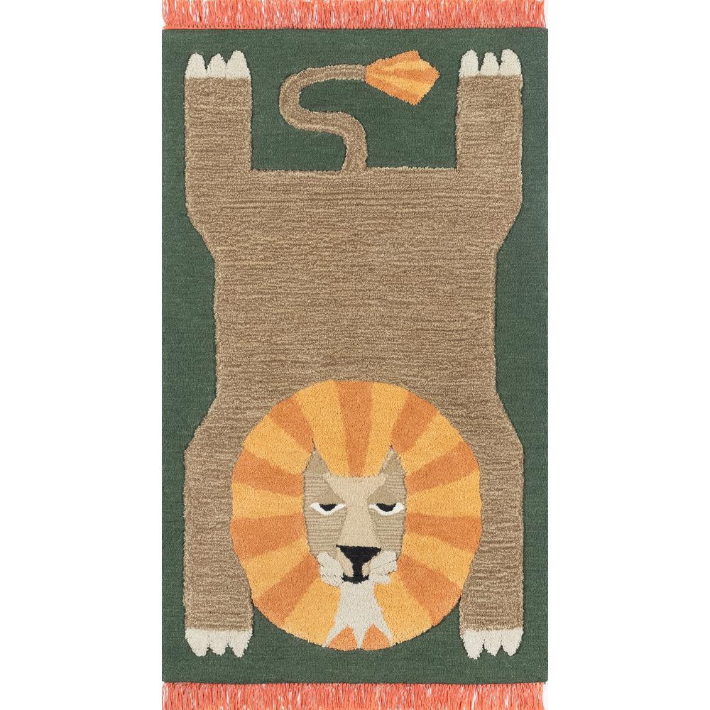 Contemporary Rectangle Area Rug, Green, 5' X 7'. Picture 1