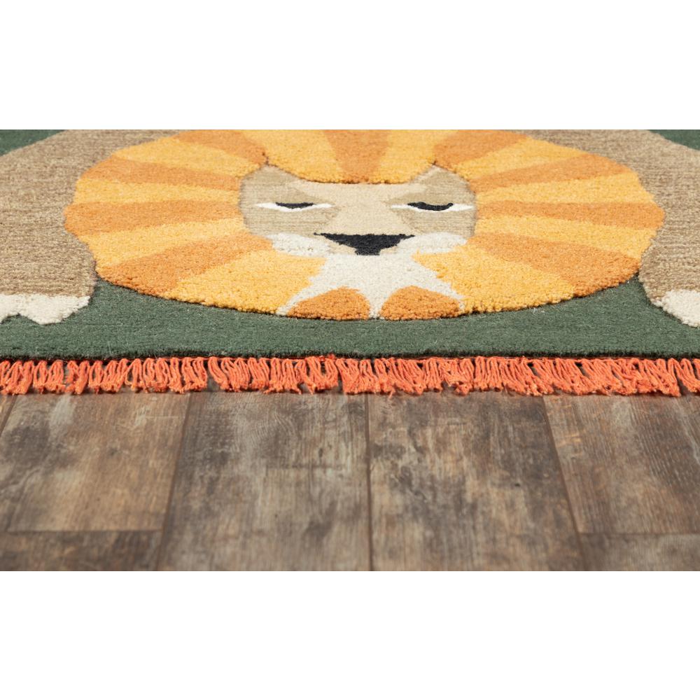 Contemporary Rectangle Area Rug, Green, 5' X 7'. Picture 3