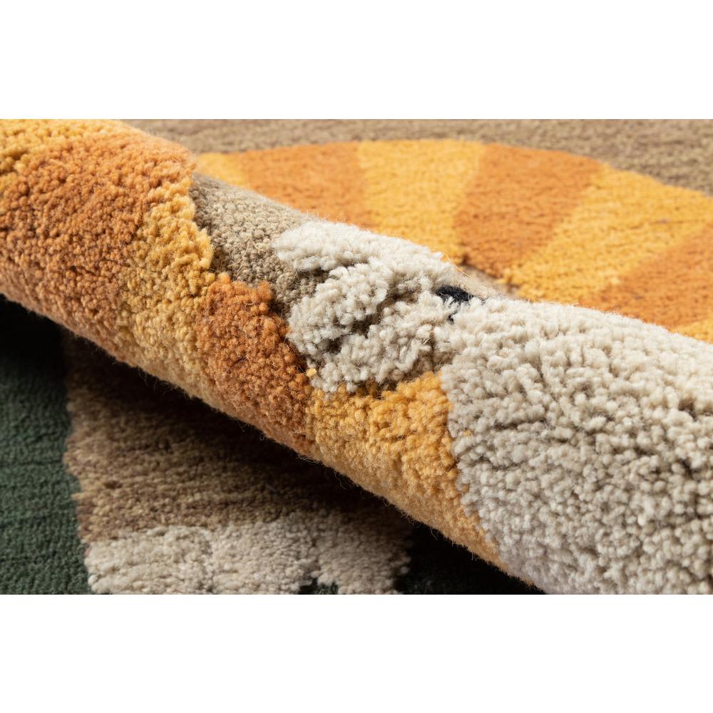 Contemporary Rectangle Area Rug, Green, 5' X 7'. Picture 4