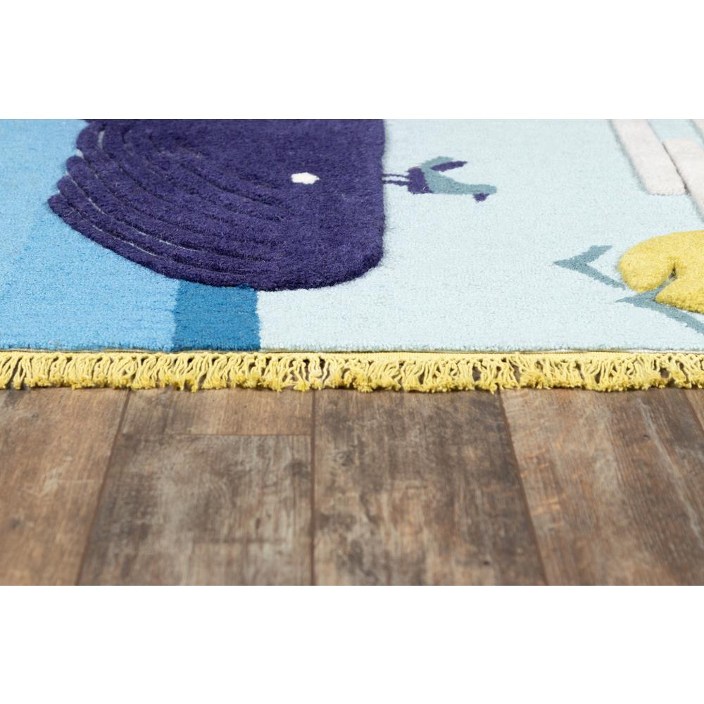 Contemporary Rectangle Area Rug, Blue, 5' X 7'. Picture 3