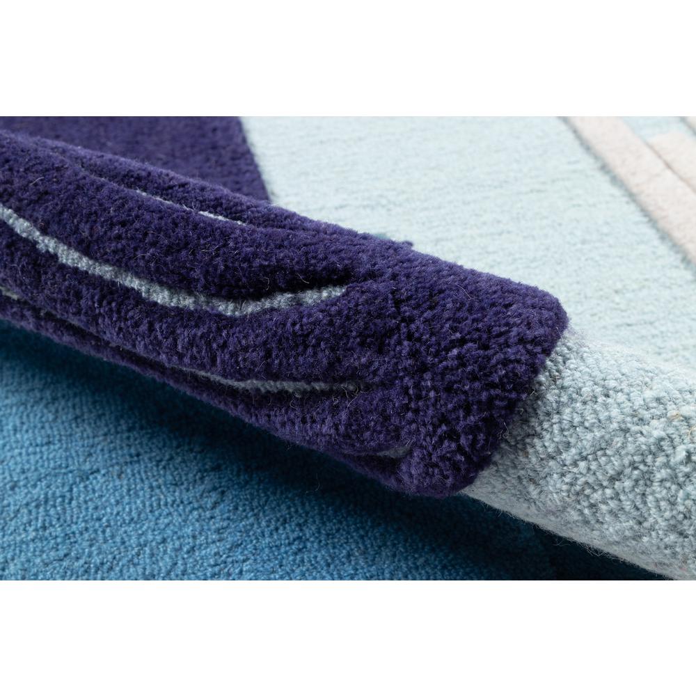 Contemporary Rectangle Area Rug, Blue, 5' X 7'. Picture 4