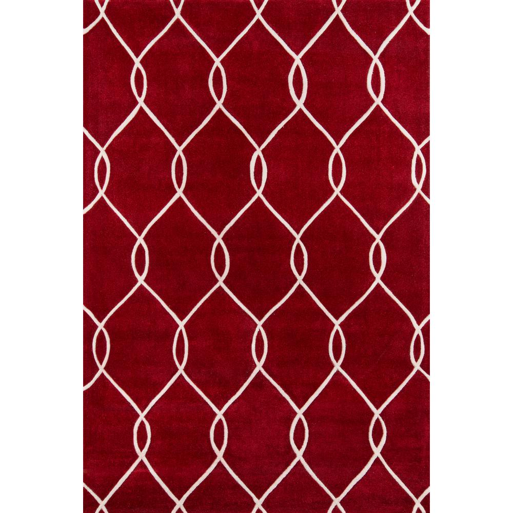 Contemporary Rectangle Area Rug, Red, 3'6" X 5'6". Picture 1