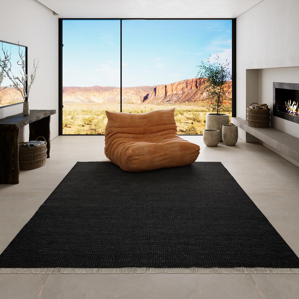 Contemporary Rectangle Area Rug, Charcoal, 2' X 3'. Picture 14