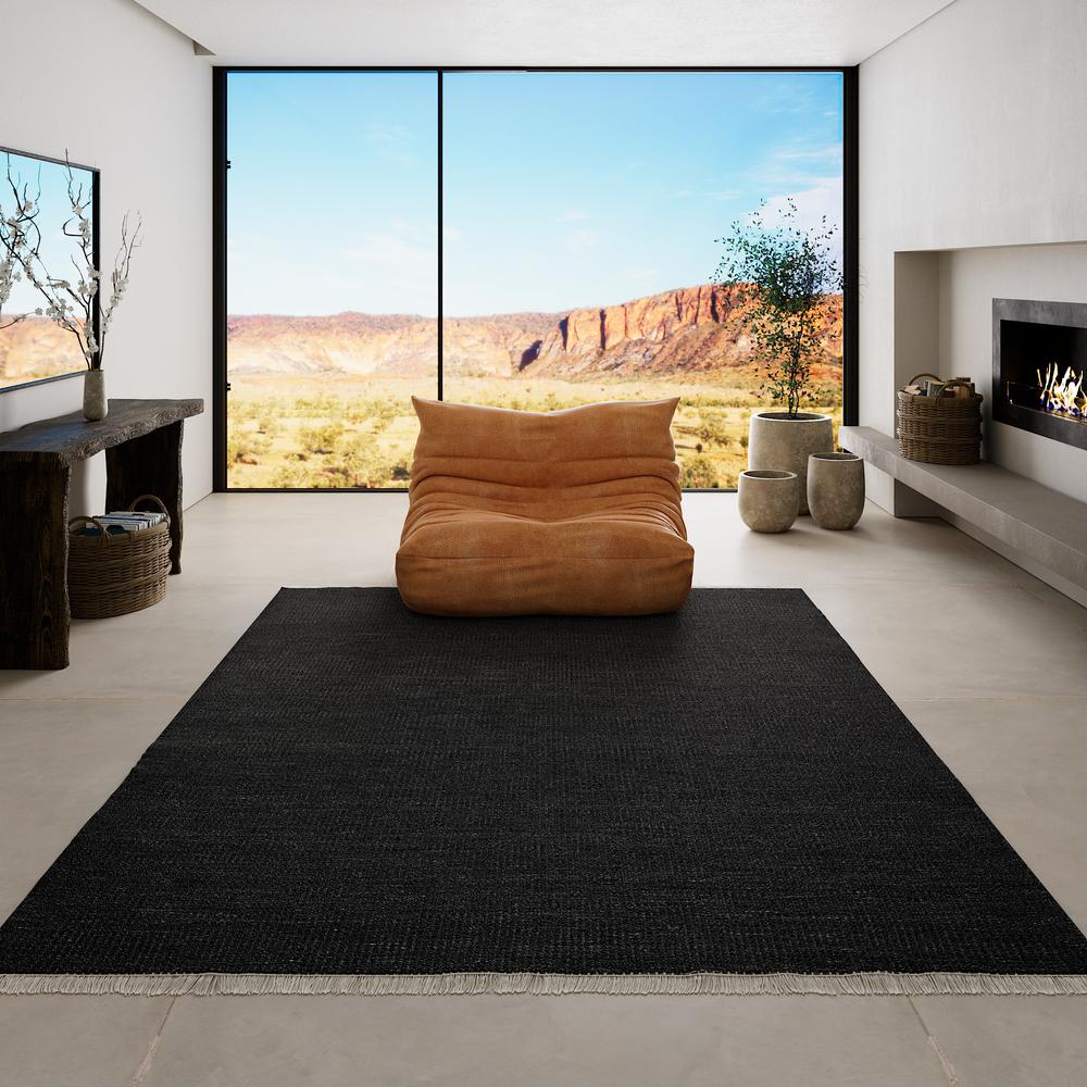Contemporary Rectangle Area Rug, Charcoal, 2' X 3'. Picture 15