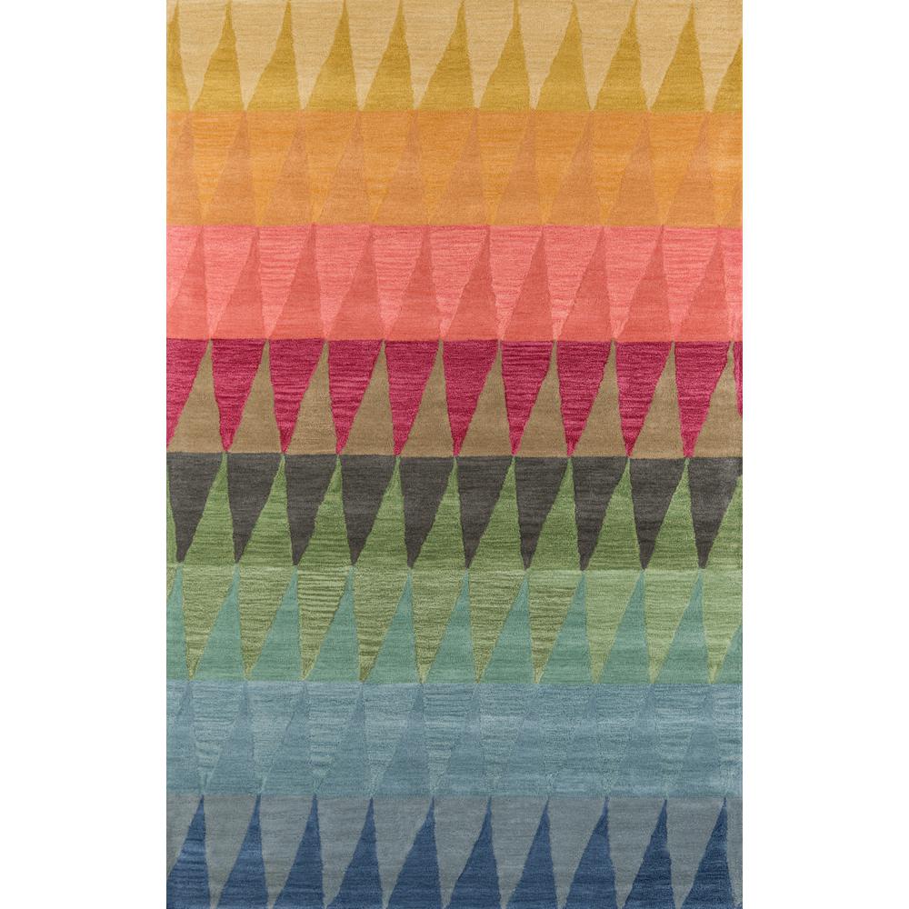 Contemporary Rectangle Area Rug, Multi Red, 5' X 8'. Picture 1
