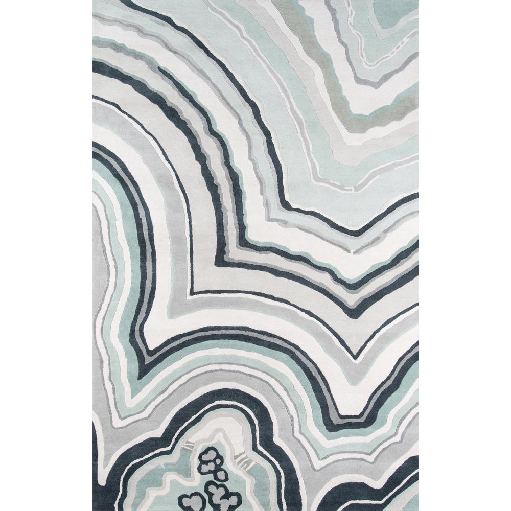Contemporary Rectangle Area Rug, Blue, 5' X 8'. Picture 1