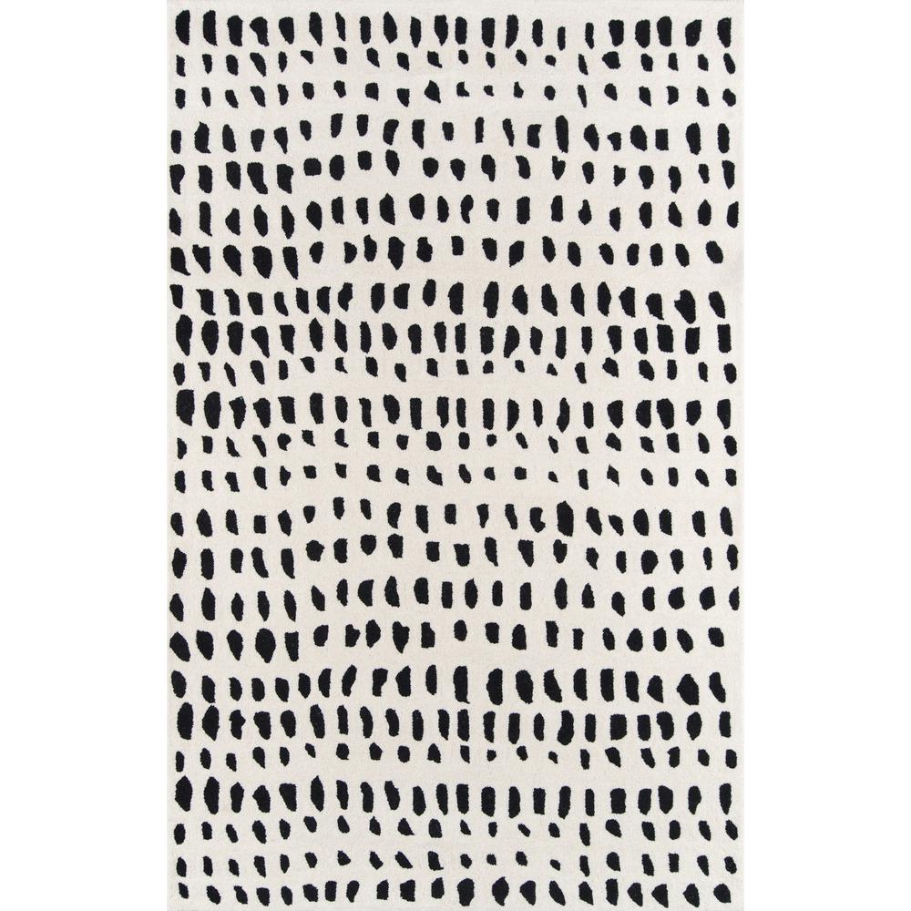 Contemporary Rectangle Area Rug, Ivory, 5' X 8'. Picture 1