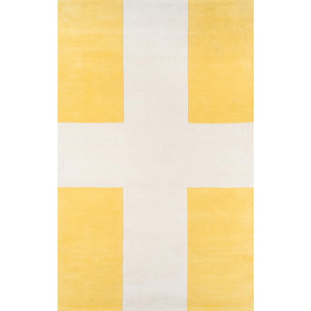 Contemporary Rectangle Area Rug, Yellow, 5' X 8'. Picture 1