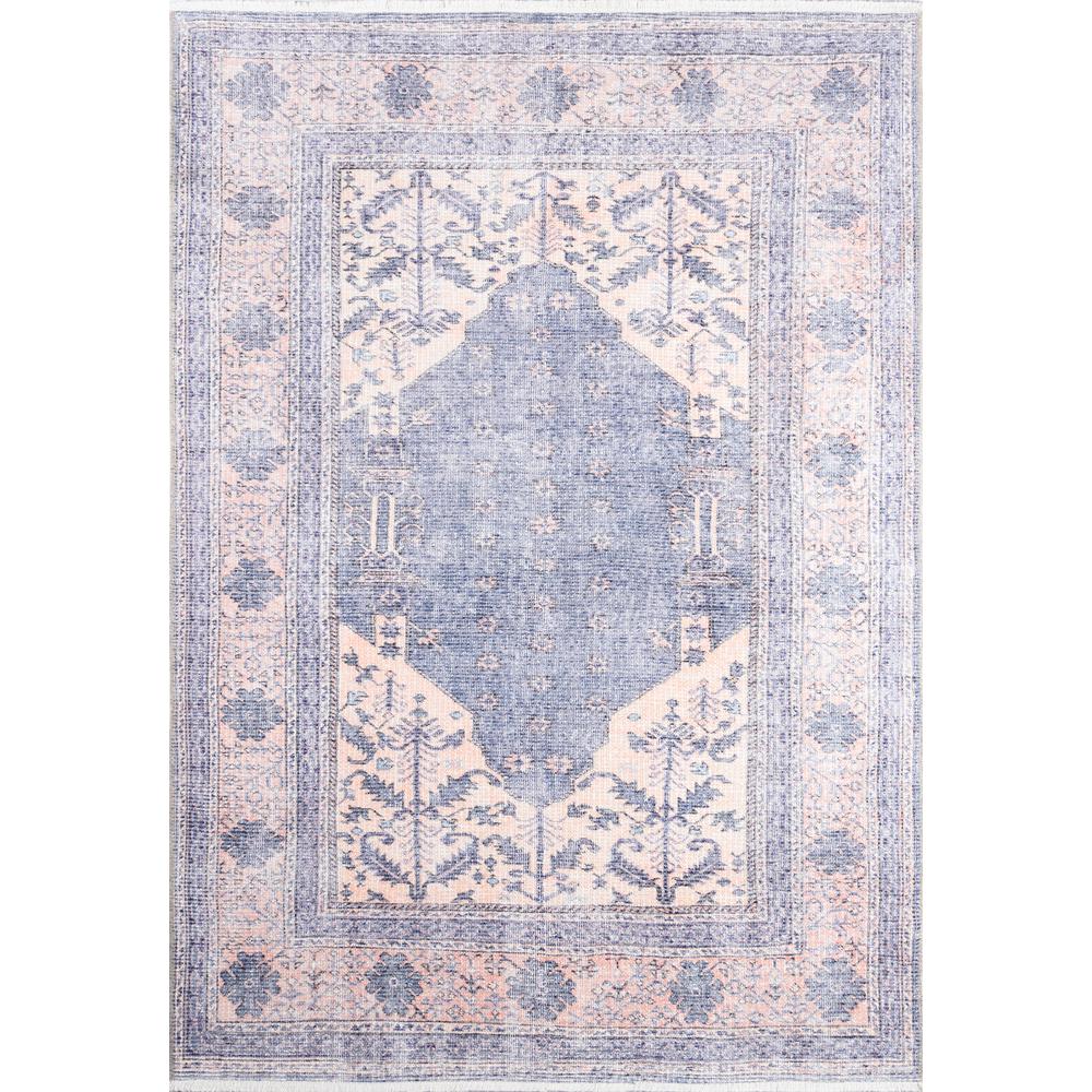 Traditional Runner Area Rug, Denim, 2'6" X 10' Runner. Picture 1
