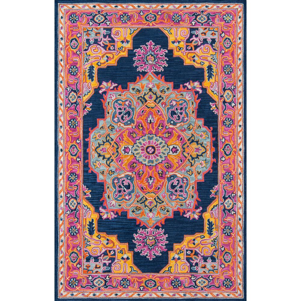 Traditional Rectangle Area Rug, Navy, 3' X 5'. Picture 1