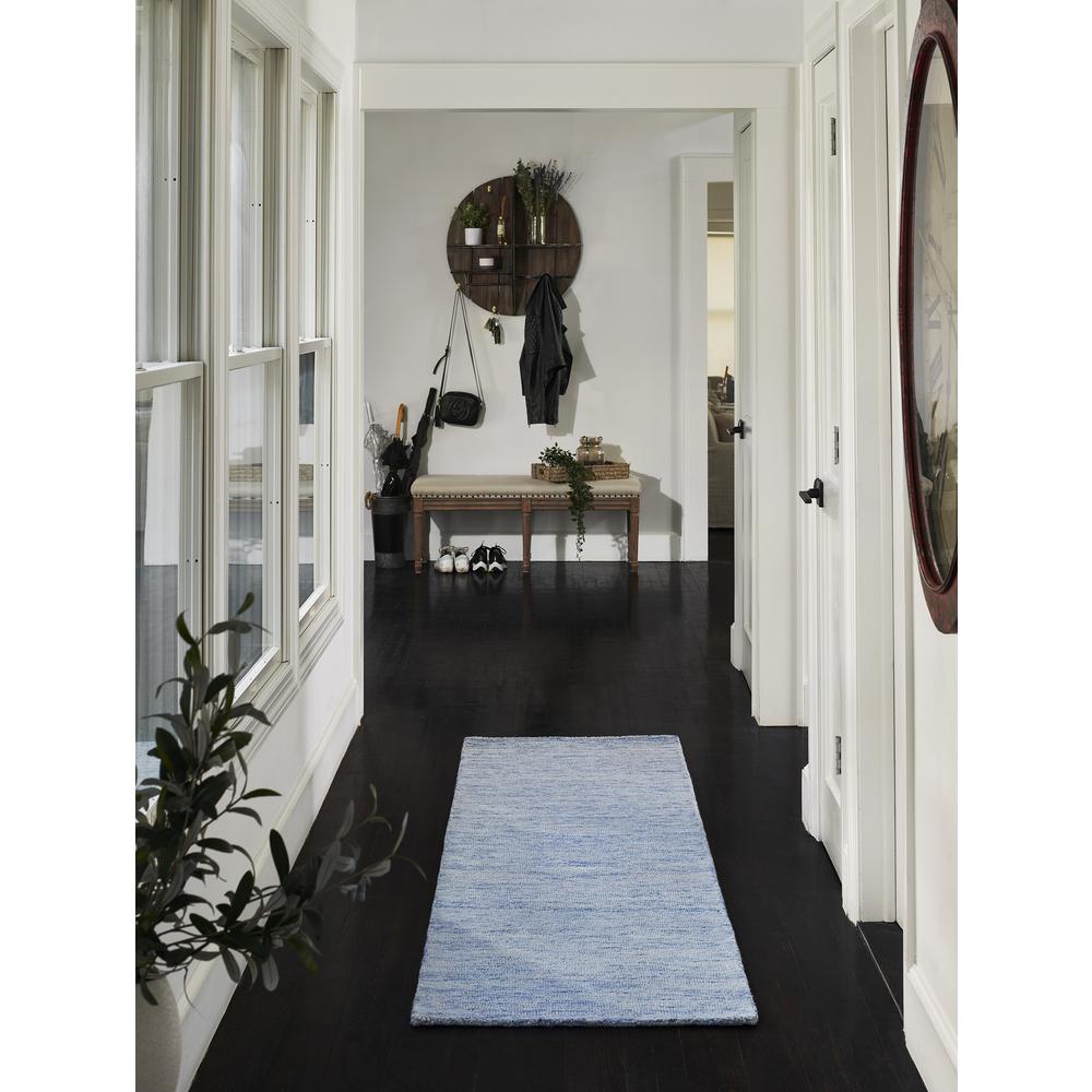 Contemporary Runner Area Rug, Light Blue, 2'3" X 8' Runner. Picture 9