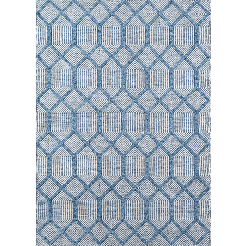 Contemporary Rectangle Area Rug, Blue, 5' X 8'. Picture 1
