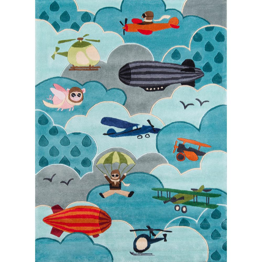 Contemporary Rectangle Area Rug, Sky, 4' X 6'. Picture 1
