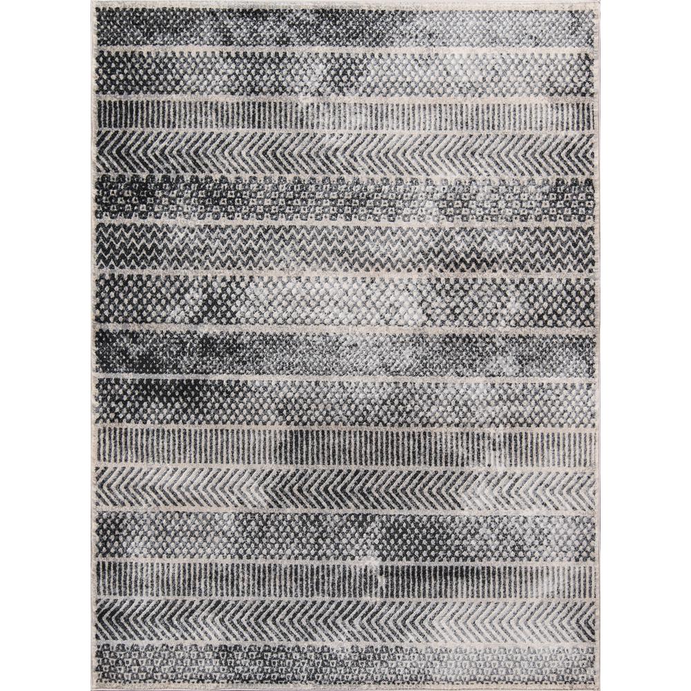 Contemporary Rectangle Area Rug, Grey, 3'11" X 5'7". Picture 1