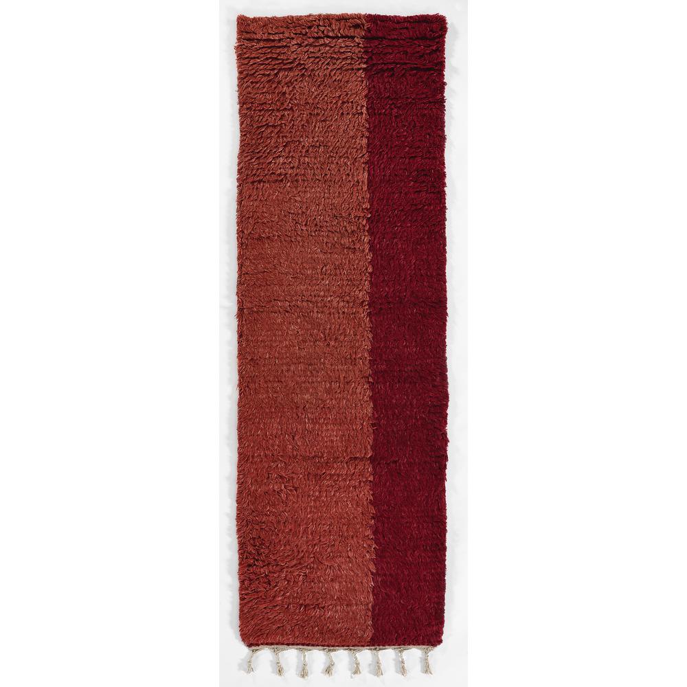 Contemporary Runner Area Rug, Red, 2'6" X 8' Runner. Picture 5