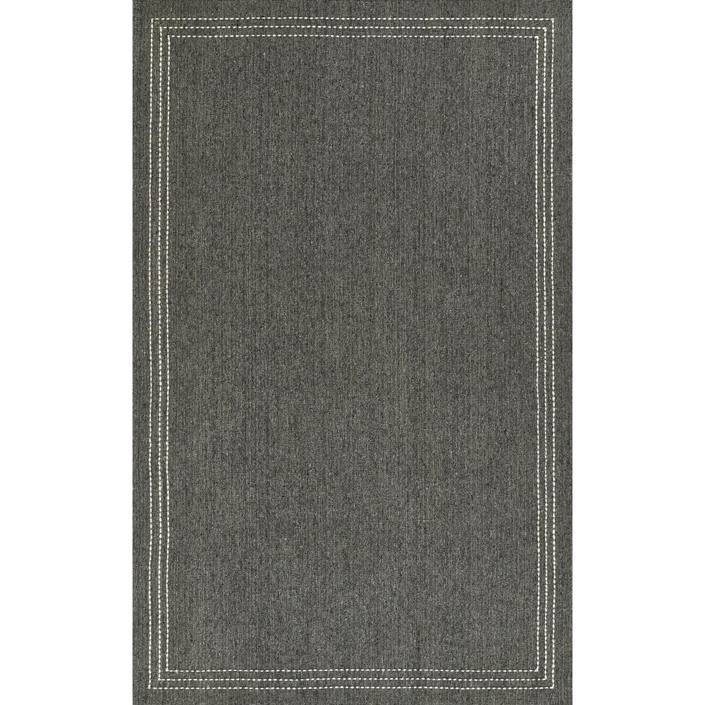Contemporary Rectangle Area Rug, Charcoal, 5' X 8'. Picture 1