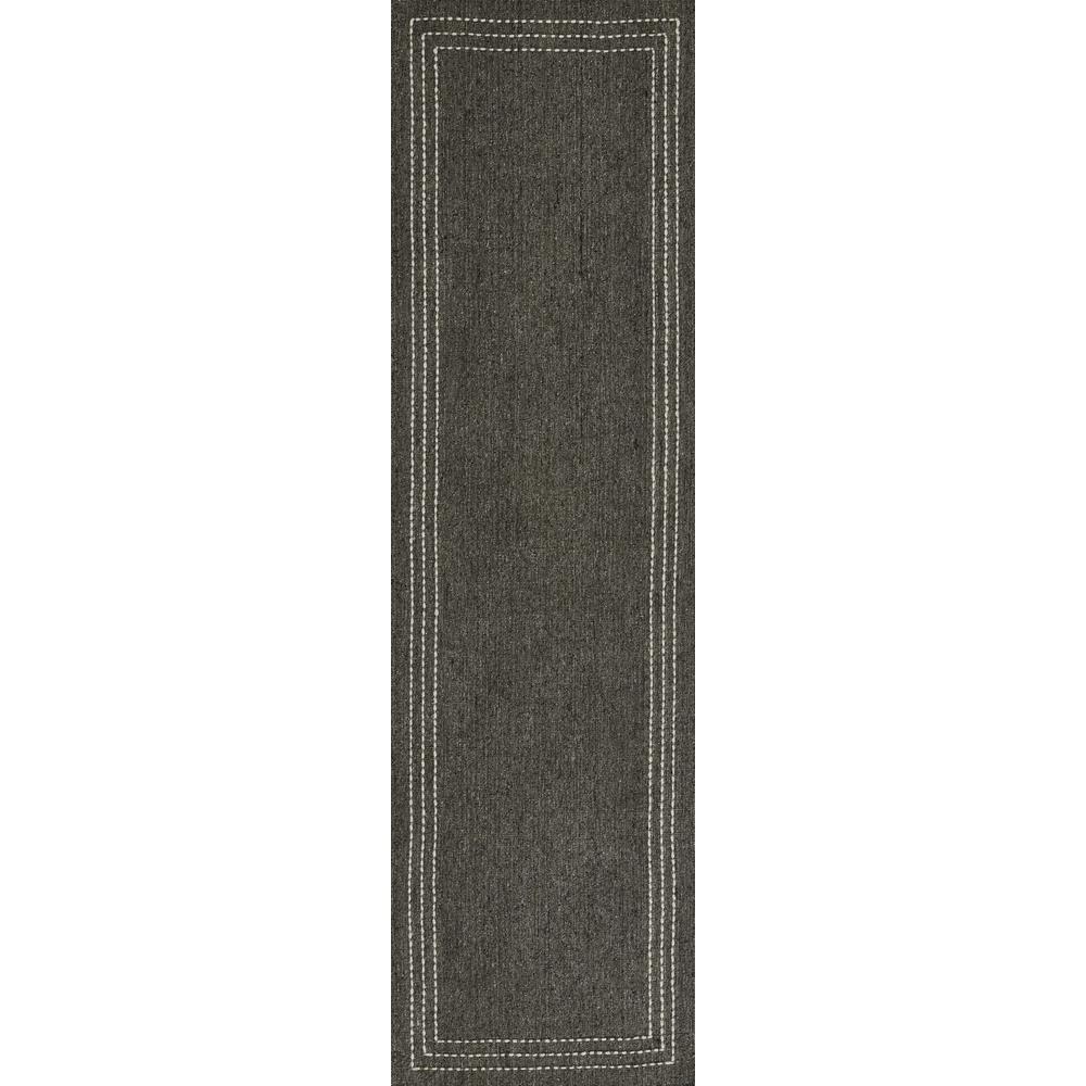 Contemporary Rectangle Area Rug, Charcoal, 5' X 8'. Picture 5